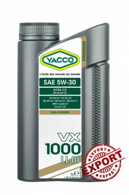 Synthetic 100% Automobile VX 1000 LL III 5W30